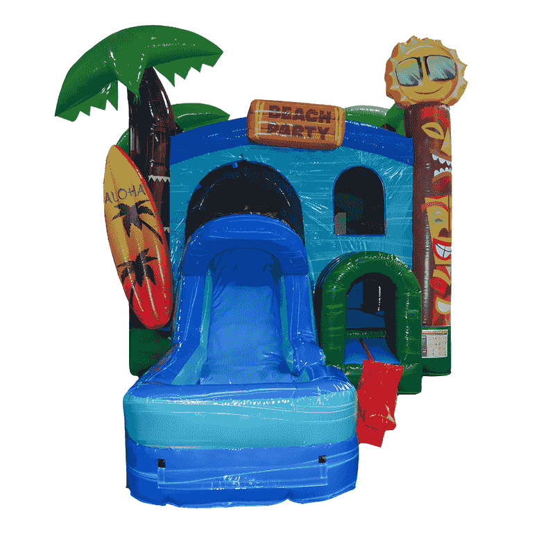 beach party tropical inflatable bounce house with water slide commercial - Image 3