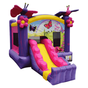 butterfly princess castle inflatable bounce house with slide for girls