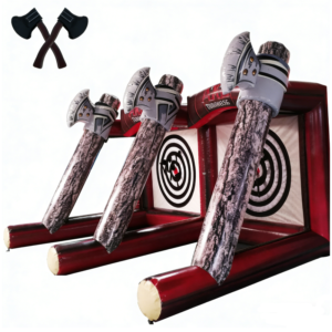dual lane inflatable axe throwing game commercial grade