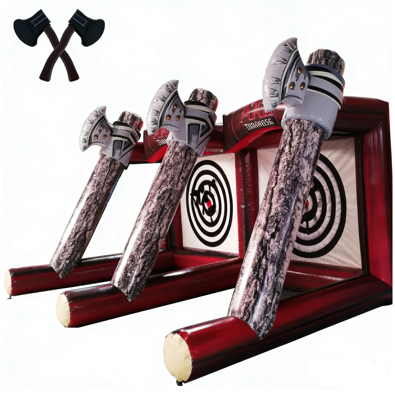 dual lane inflatable axe throwing game commercial grade