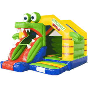 crocodile world inflatable bounce house with slide commercial grade