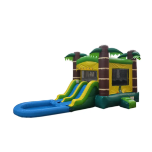 Lite Tropical Bounce house W/ Slide Wet or Dry