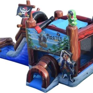 Pirate Ship Bounce House with Wet Slide