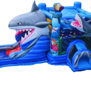 Shark Bounce House with wet Slide