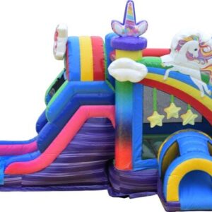 Unicorn Bounce House with Wet Slide