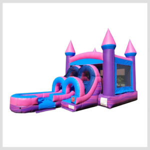 Inflatable Princess water Combo with dual lane slide