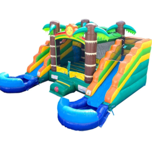 Inflatable Bounce House Water Slide Commercial Tropical Kids Toddler with Blower
